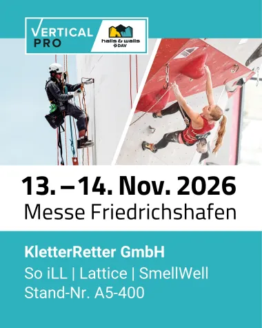 KletterRetter bringt neue Produkte mit auf die Vertical Pro 2026 Bild: KletterRetter bringt neue Produkte mit auf die Vertical Pro 2026