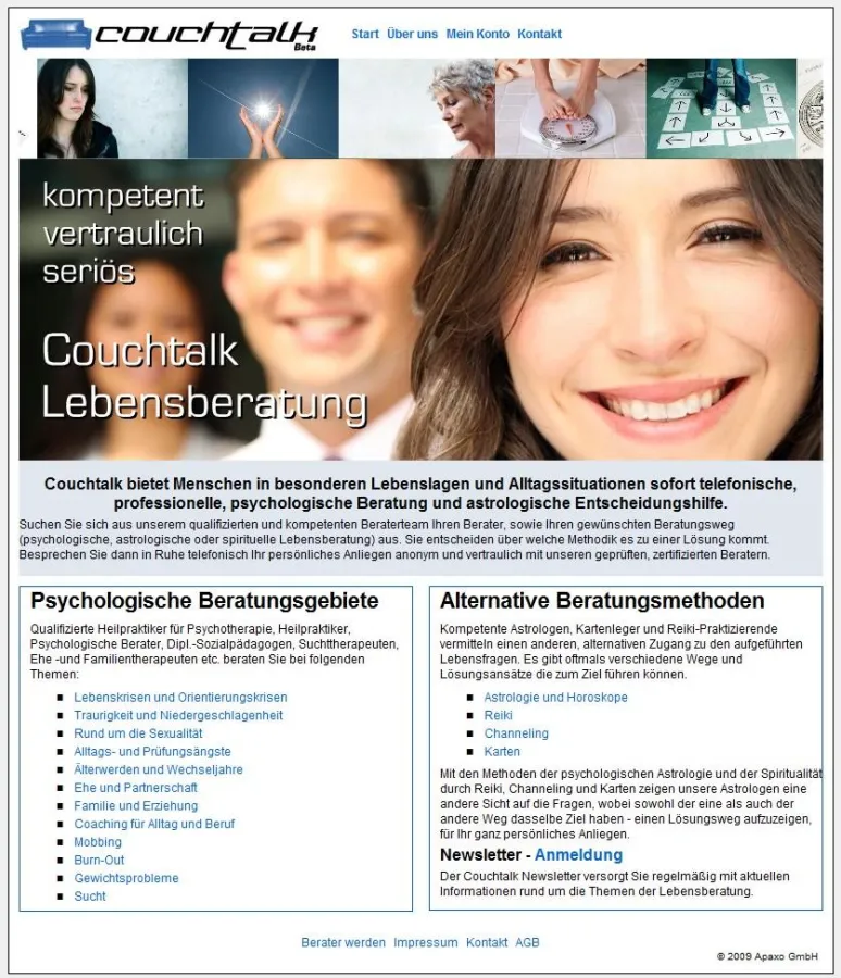 Das neue Lebensberatungsportal www.couchtalk.de