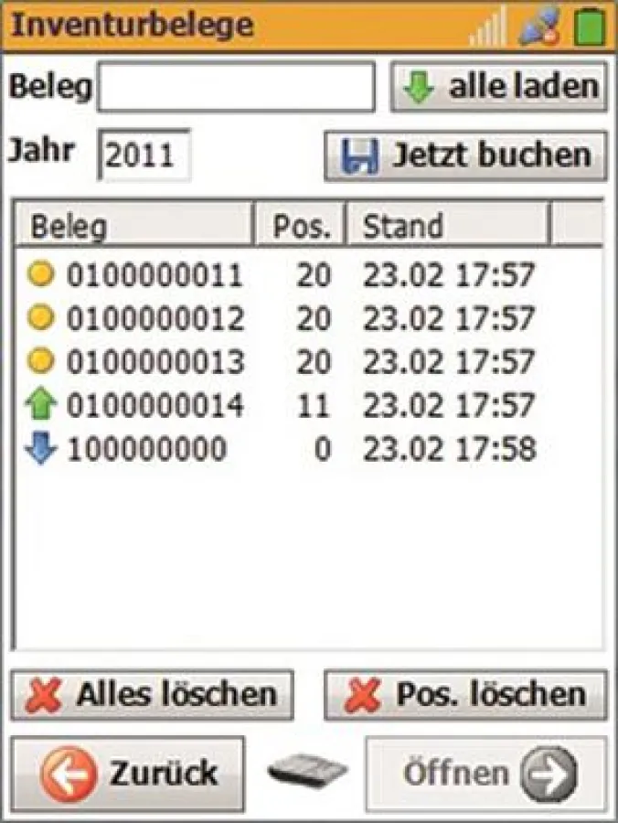 Inventurbelege der Firma Reinert mit MembrainPAS
