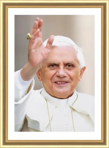 Bild: Münchner Merkur bringt den Papst nach Hause - gerahmter Kunstdruck des Heiligen Vaters