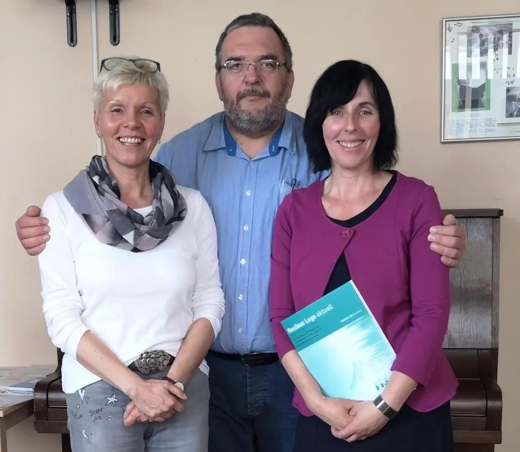 Ines Petzold, Sven Baumann und Dr. Katharina Glanz bei Vortragsveranstaltung in Dresden