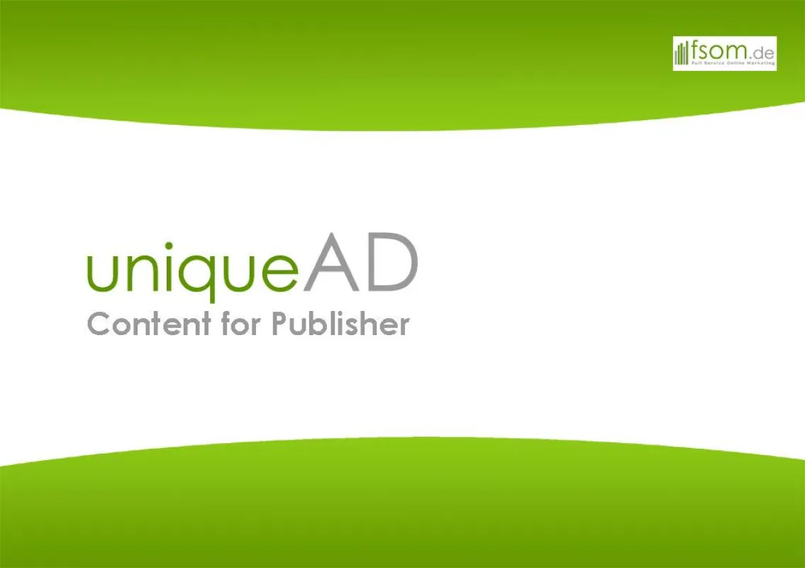 uniqueAD.de - Content for Publisher
