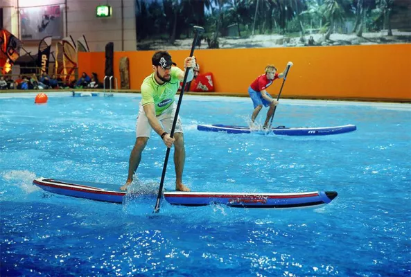 Top Starterfeld bei den boot Düsseldorf SUP Short Track Masters Bild: Top Starterfeld bei den boot Düsseldorf SUP Short Track Masters