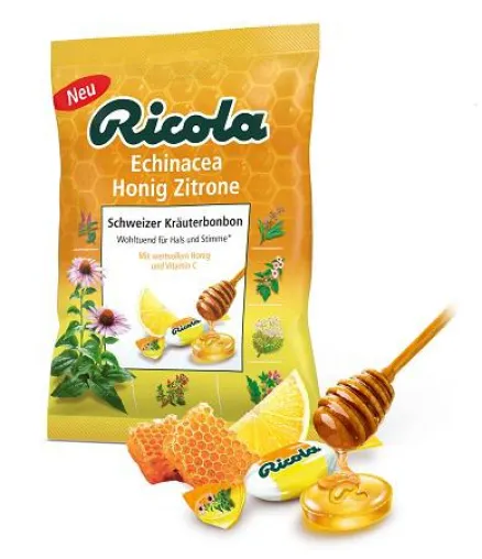 Bild: Wohltuend für Hals und Stimme: Ricola bringt erstes Echinacea Honig Zitrone – Bonbon auf den Markt