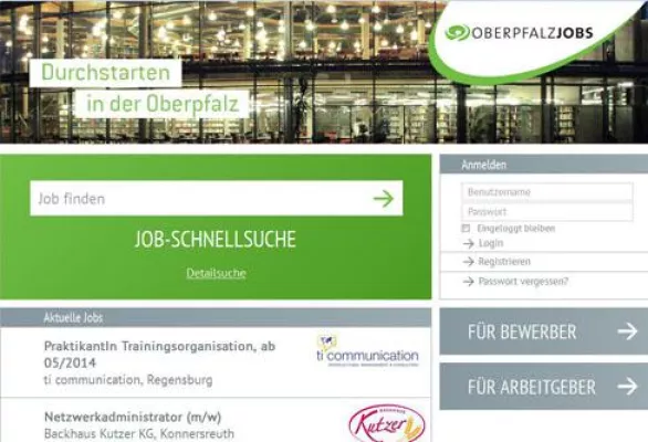 Bild: Jobbörse des Regionalmarketings Oberpfalzjobs.de überarbeitet