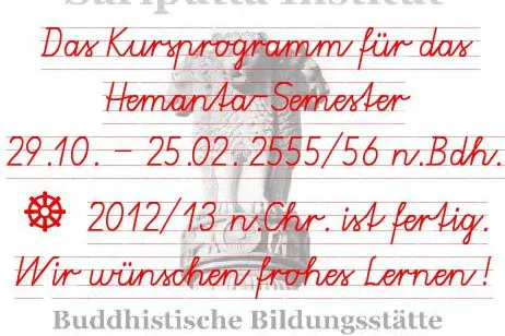 Bild: Buddhistisches Herbst-Winter Programm des Sariputta Instituts