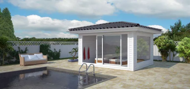 Bild: Sauna- und Poolhäuser mit Lounge-Feeling