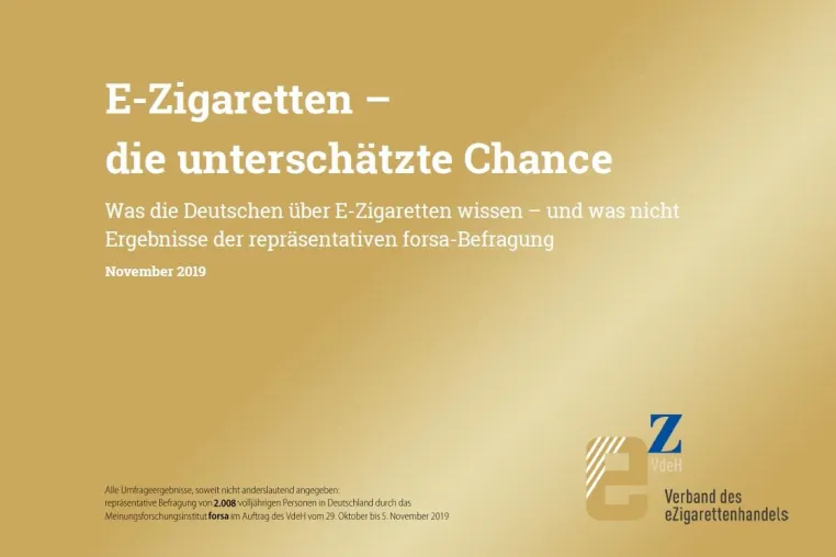 Bild: forsa Umfrage zeigt Negativtrend bei E-Zigaretten: Verkennung der Wissenschaft und zunehmende Verunsicherung