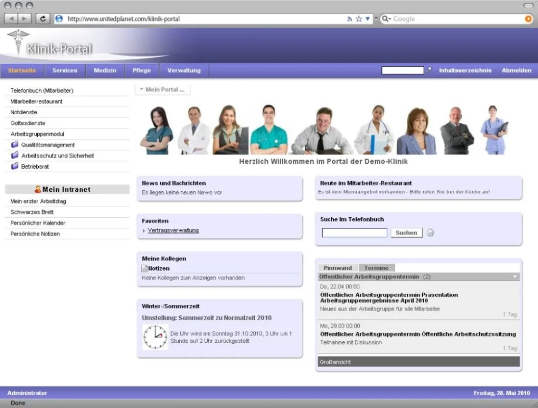 Das Intrexx Klinik-Portal