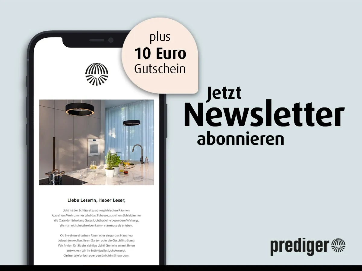 Jetzt Newsletter abonnieren und Gutschein sichern! (© Prediger Lichtberater)