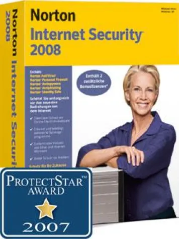 Bild: Norton Internet Security 2008 von Symantec mit dem ProtectStar Award ausgezeichnet