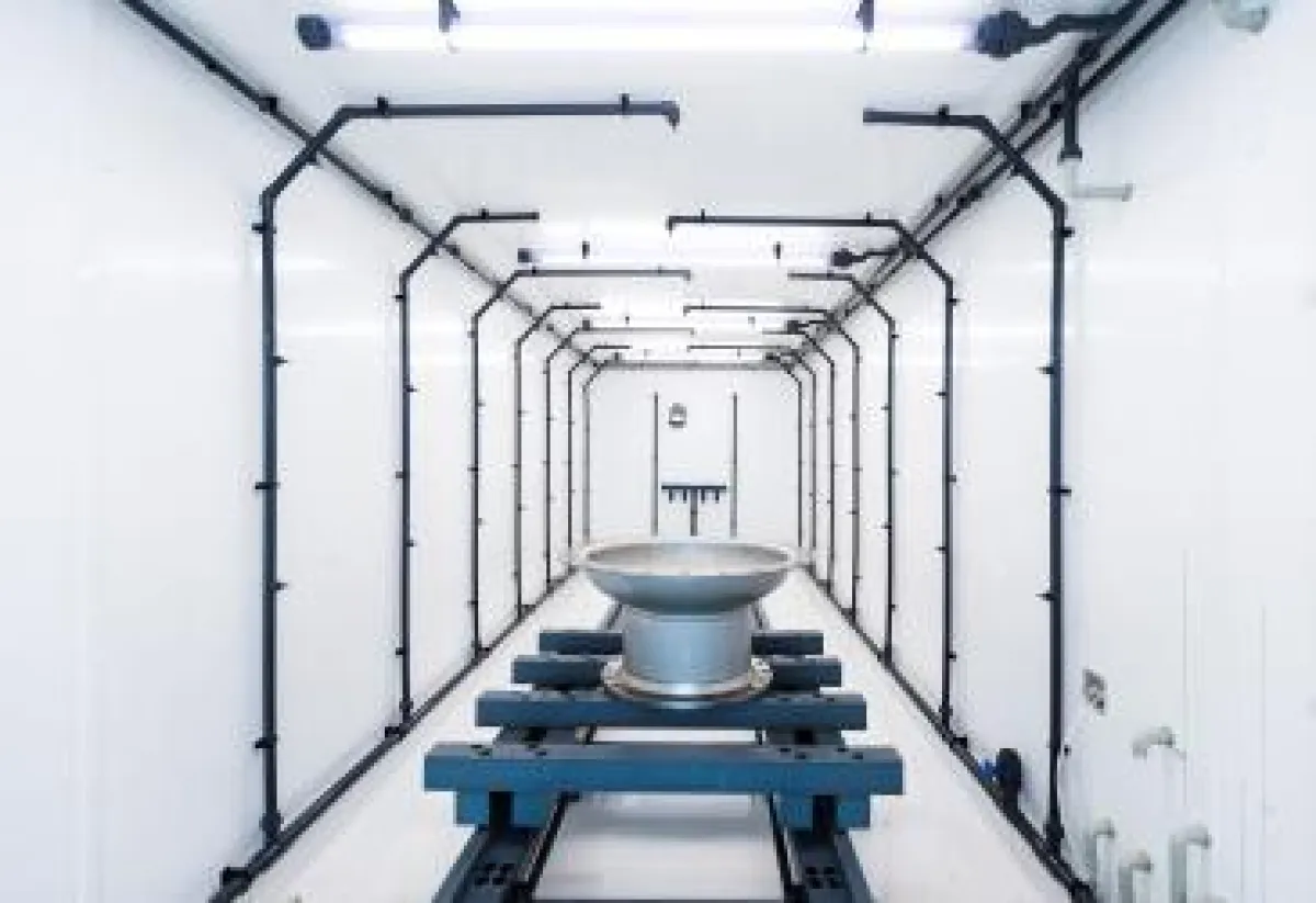 Blick in die Rotainer-Beizanlage von Siedentop