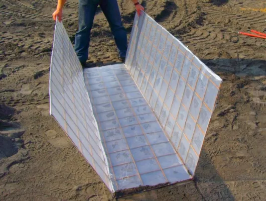 Bild: Spezialgittermatten im Einsatz als verlorene Schalungen