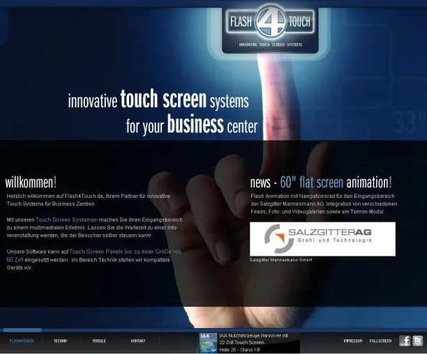 Bild: Innovative Touchscreen Anwendungen im Flash Format