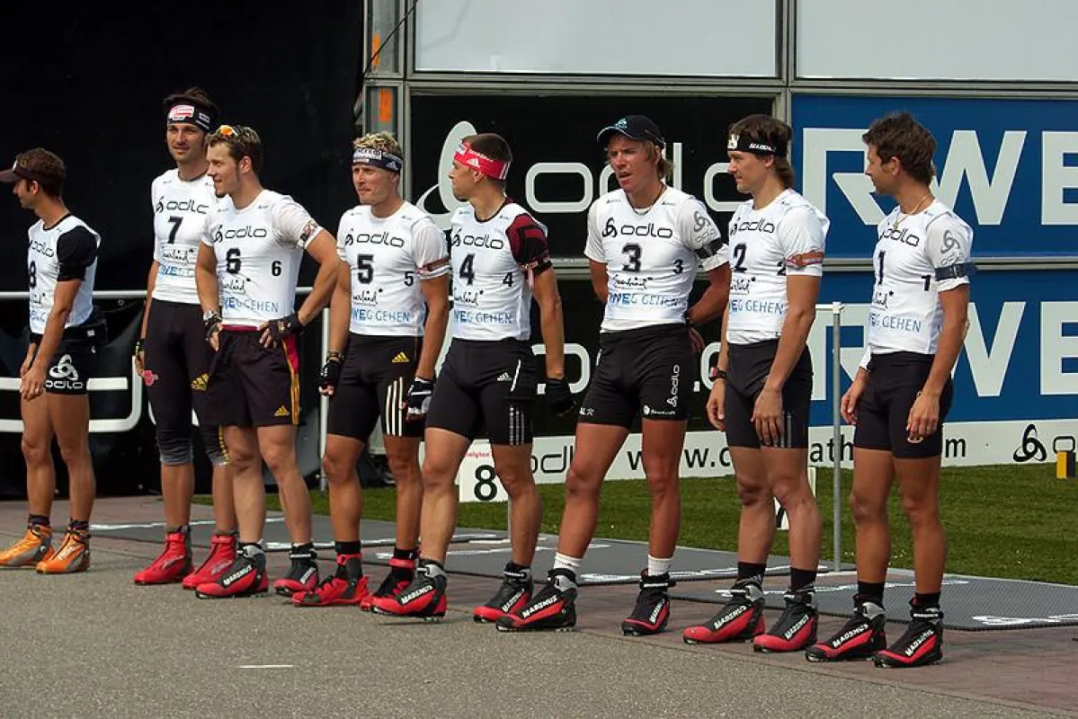 Finale der Herren beim City-Biathlon in Püttlingen