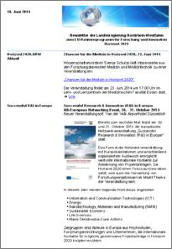 Newsletter Horizont 2020.NRW