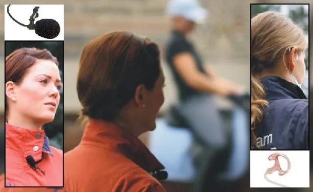 Bild: Trainer im Ohr, fest im Sattel: Moderne Funktechnik ermöglicht stressfreies Reittraining für Reiter und Pferd