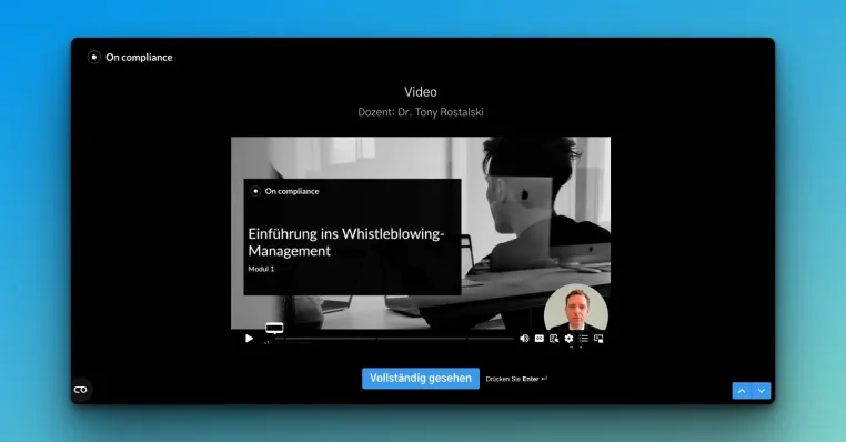 On compliance startet Online-Fachkundeschulung zum Hinweisgeberschutzgesetz Bild: On compliance startet Online-Fachkundeschulung zum Hinweisgeberschutzgesetz