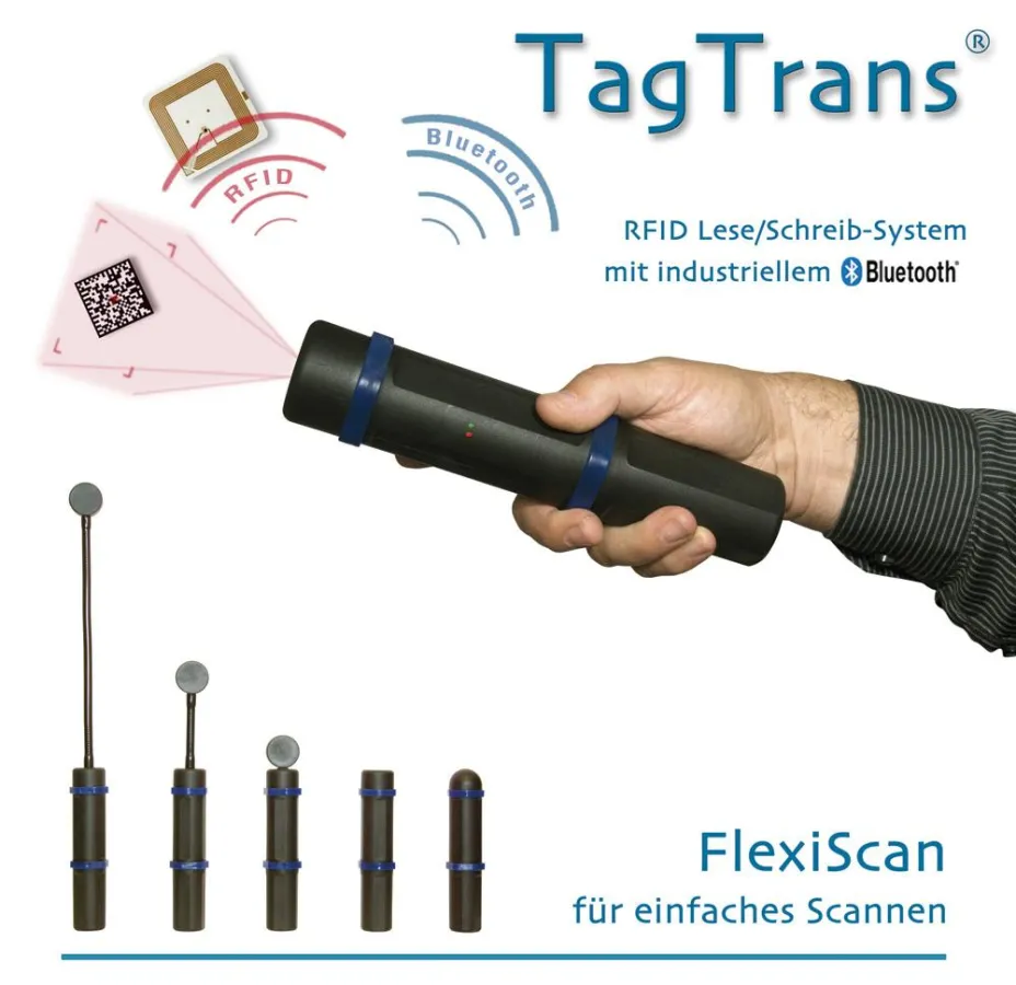 TagTrans, das robuste RFID-Schreib-/Lesegerät mit 2-D-Barcode und Bluetooth