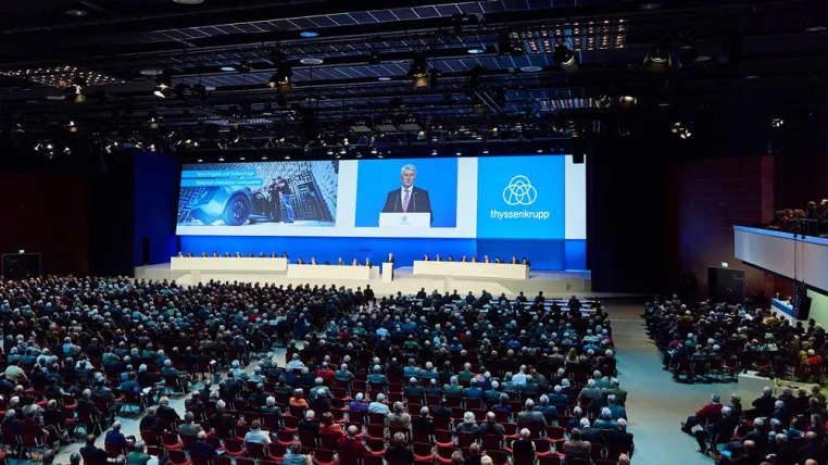 Bild: Neuer Markenauftritt – Hauptversammlung thyssenkrupp erstmalig unter der Leitung von CB.e