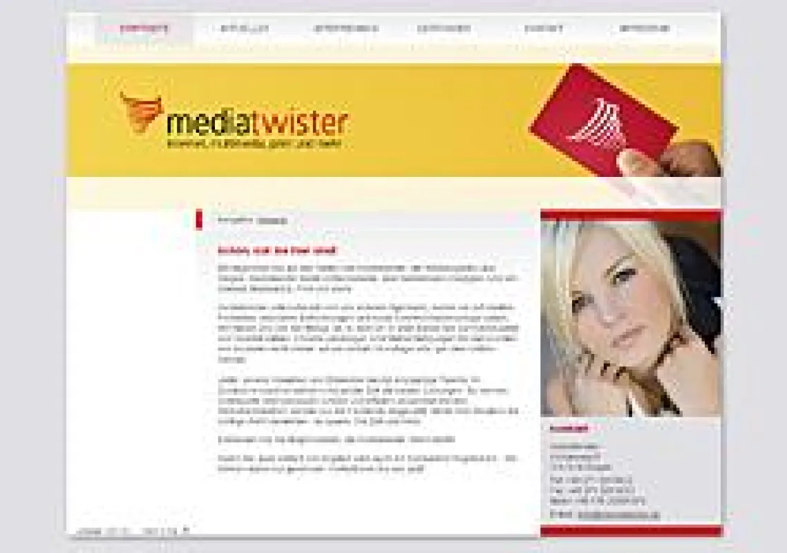 Das Bild zeigt die neue Internetpräsenz von mediatwister.