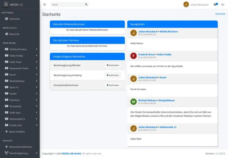 Bild: NEONLAB: DSGVO-konforme Plattform für Schulen, die Kommunikation und digitalen Unterricht verbindet