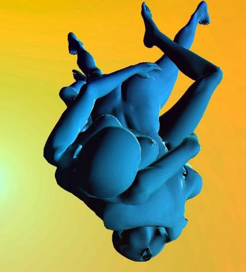 Virtuelle Fotografie von Falk Bayerl; Bildtitel: Blue -Yello; Bildabmessung: 40 x 40