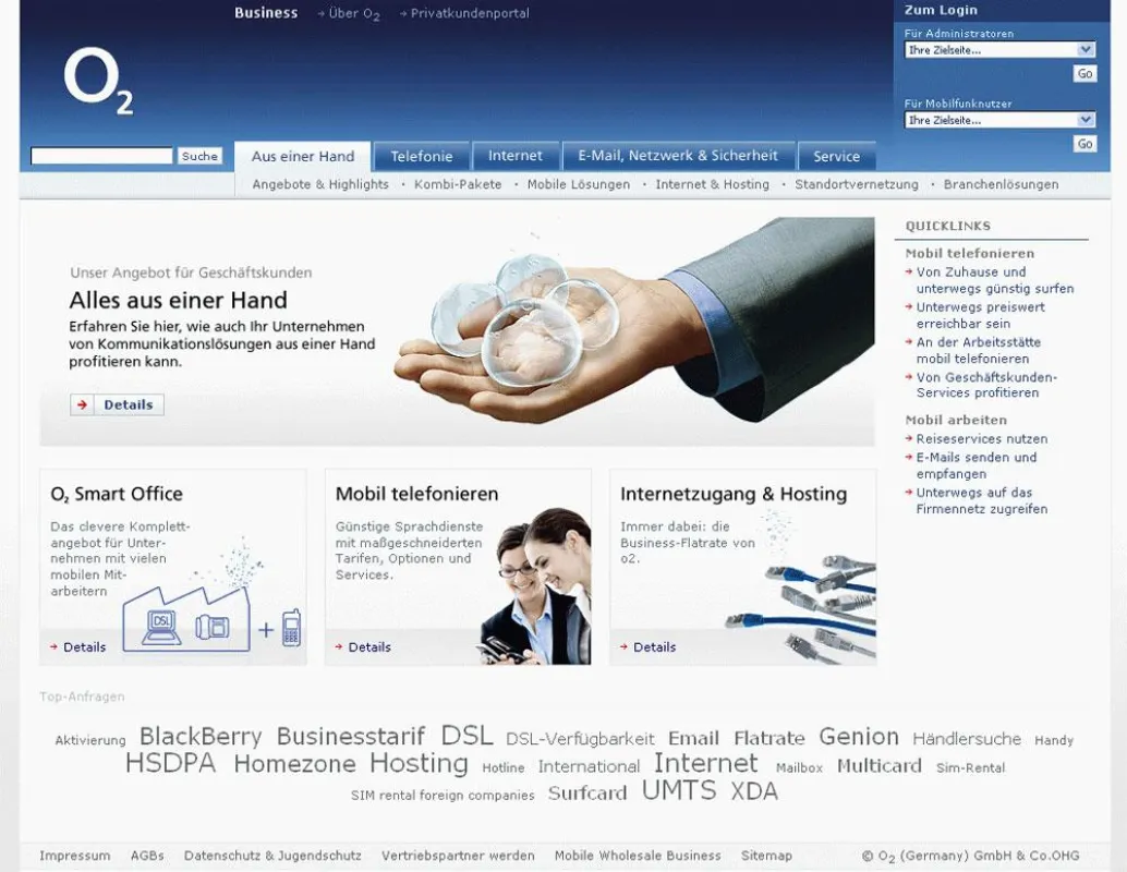 Neues o2 Business-Portal