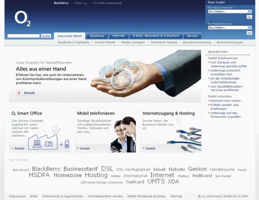 Bild: arsmedium und Interone relaunchen Business-Bereich von o2online.de