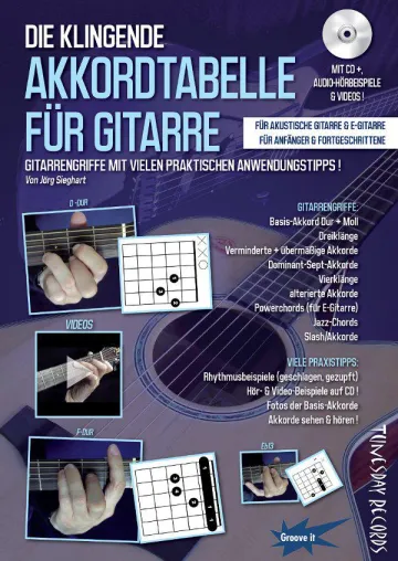 Bild: Gitarrengriffe lernen mit der klingenden Akkordtabelle für Gitarre mit CD+ (Audio/Video)