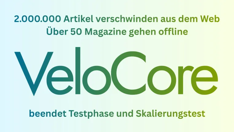 Bild: VeloCore zieht mehr als 2 Millionen Artikel aus dem Netz: Testphase endet nach erfolgreicher Skalierung