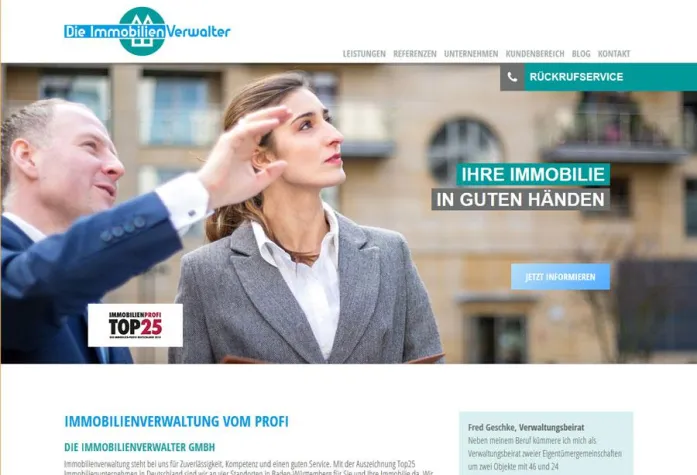 Bild: Neue Website von Die Immobilienverwalter GmbH online
