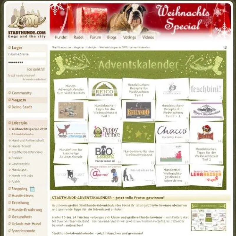 Stadthunde-Adventskalender