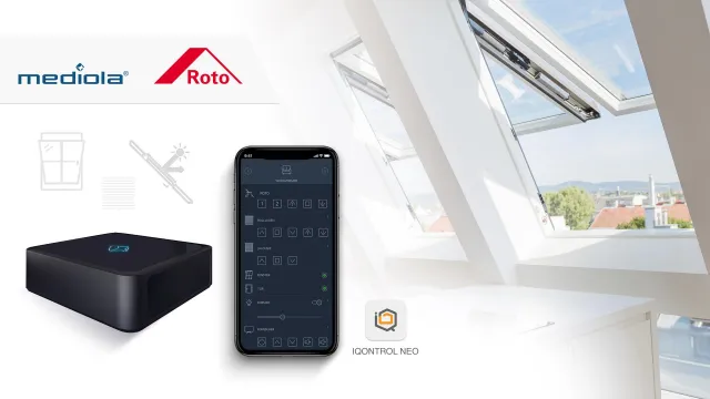 mediola® integriert auch Roto Dachfenster Bild: mediola® integriert auch Roto Dachfenster