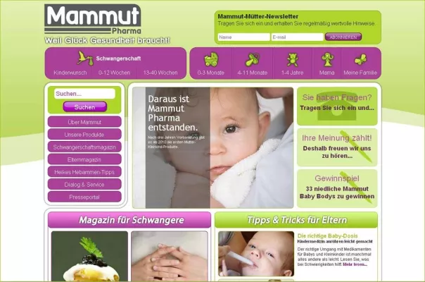 Bild: Vom Kinderwunsch bis zur Familie: Mammut Pharma-Website aktuell als besonders informativ hervorgehoben