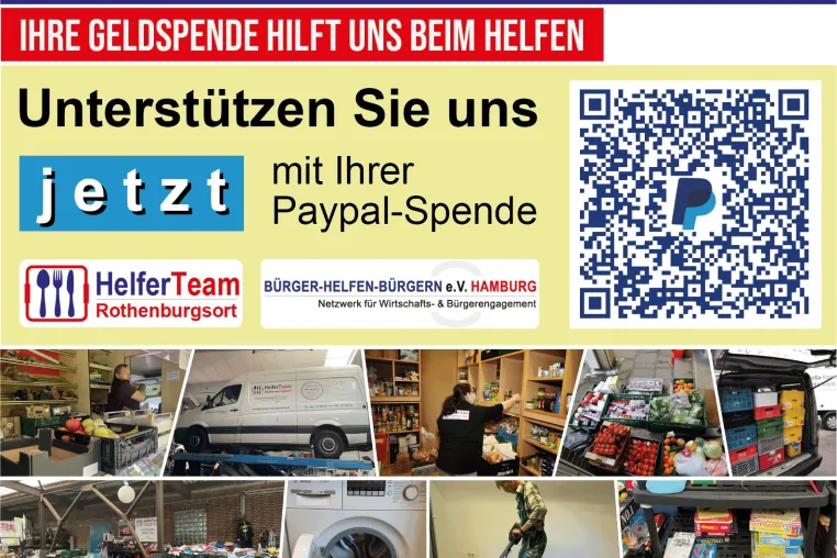 Bild: HelferTeam Rothenburgsort vom Verein Bürger helfen Bürgern e.V. Hamburg benötigt Ihre Unterstützung