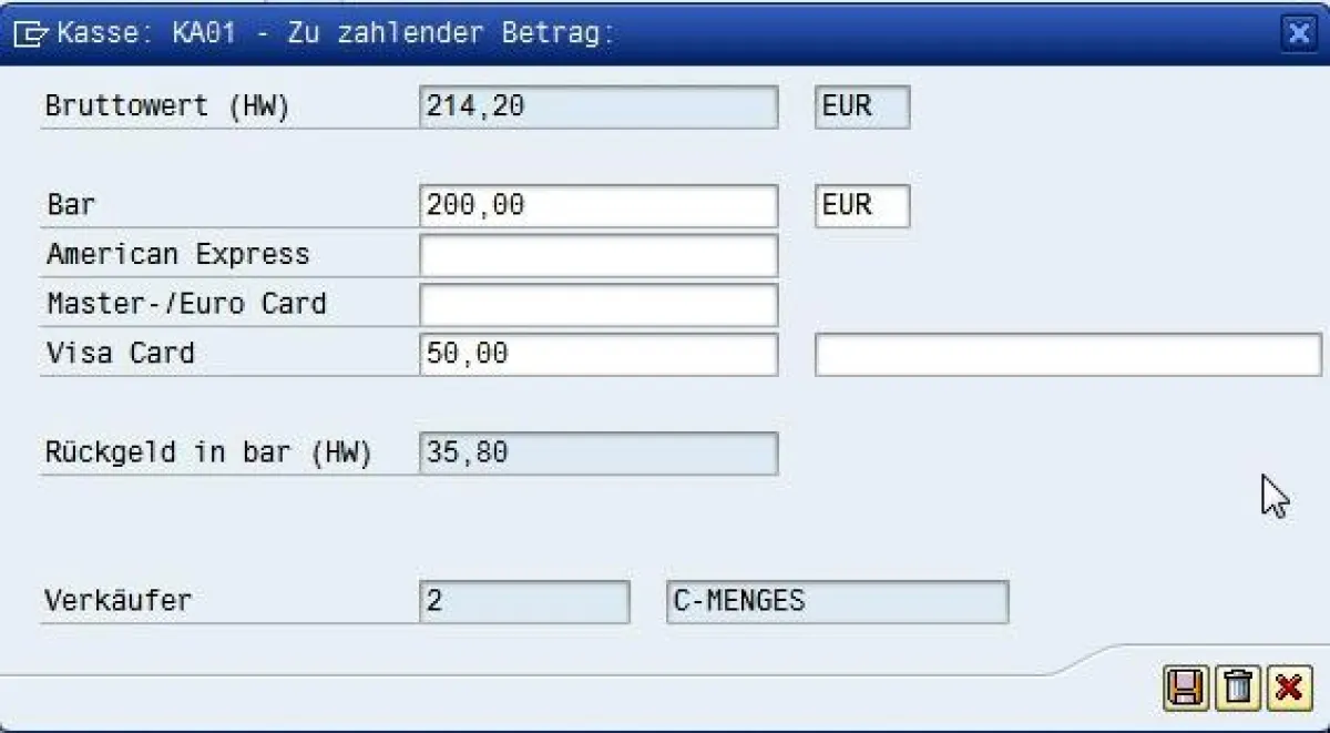 Das Vertriebs-Cockpit erleichtert einige typische Kassensituationen.