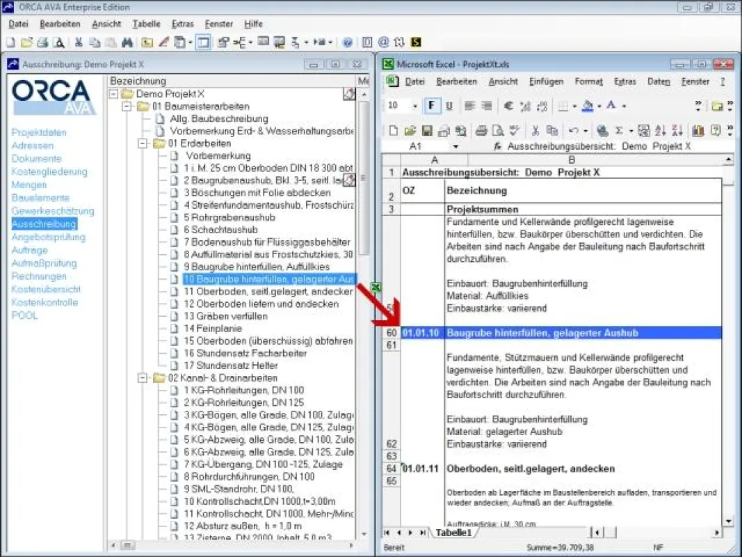 Excel-Export mit Berechnungsformeln