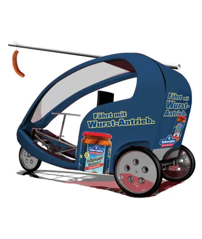 Bild: Mit Wurstantrieb: „Erntedank“ gestalten Wurst-Velotaxi