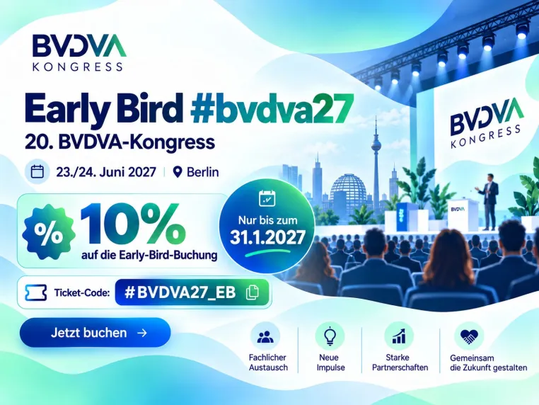 Bild: 20. BVDVA-Kongress am 23. und 24. Juni 2027 in Berlin