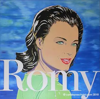 Bild: CAROLA PASCHOLD zeigt eine Hommage an Romy Schneider in der Galerie Heidefeld & Partner.