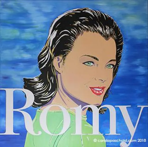 Bild: CAROLA PASCHOLD zeigt eine Hommage an Romy Schneider in der Galerie Heidefeld & Partner.