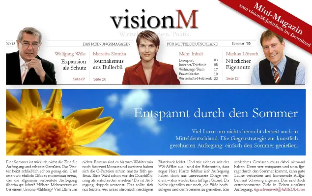 Bild: Meinungsmagazin visionM - Sommerausgabe 2005