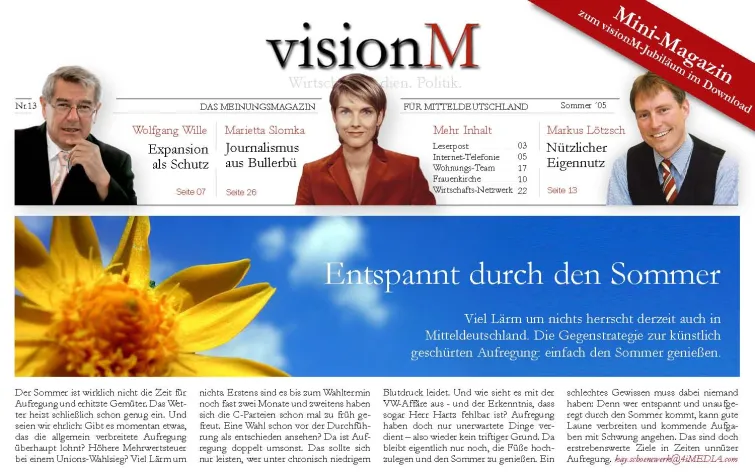 Bild: Meinungsmagazin visionM - Sommerausgabe 2005