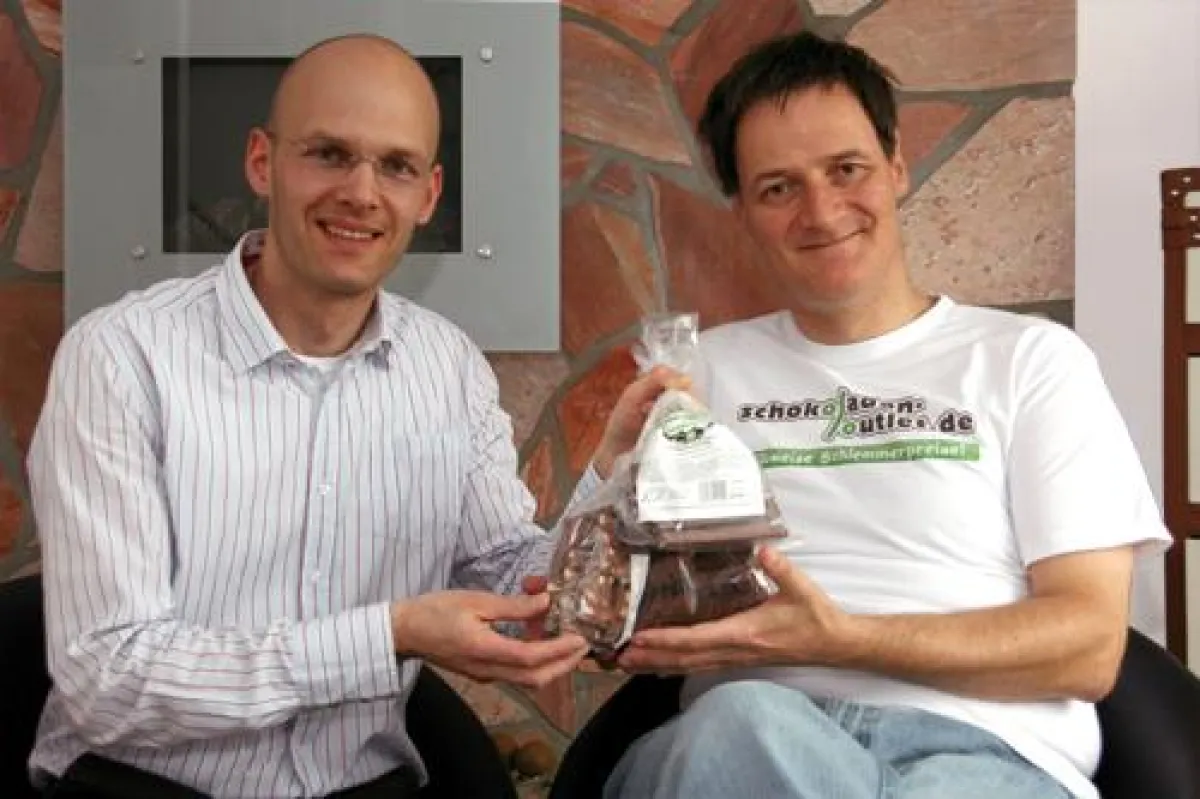 Lars Kruse von www.schokoladen-outlet.de und Dr. Dr. Gert Mittring