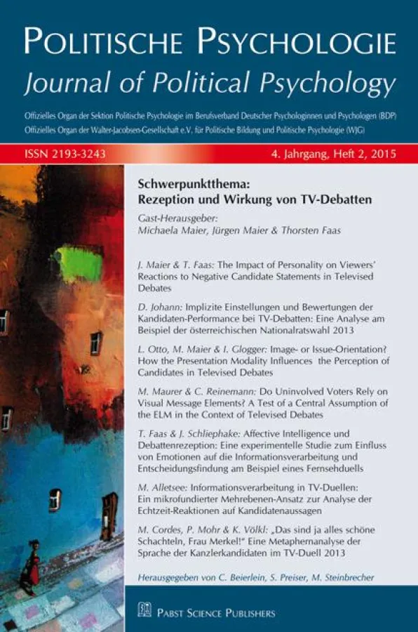 Politische Psychologie 2/2015, Schwerpunktthema: Rezeption und Wirkung von TV-Debatten