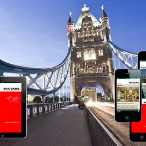 Bild: Mit VOK DAMS App nach London