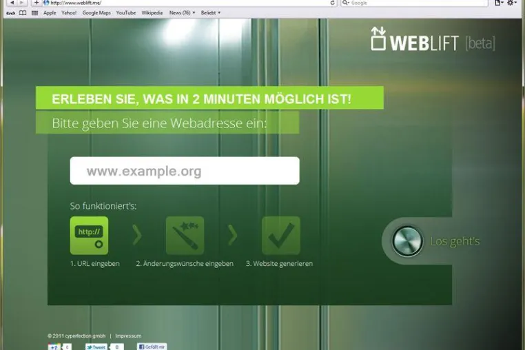 Endlich live! Weblift - die Innovation fürs Webdesign Bild: Endlich live! Weblift - die Innovation fürs Webdesign