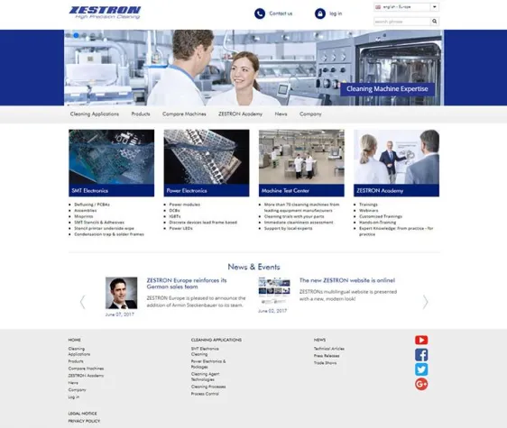 Bild: Neue ZESTRON-Website online