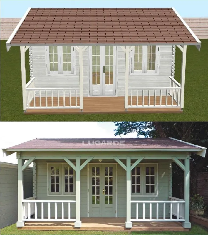 Lugarde Blockhaus Dubai im 3D-Konfigurator und Real
